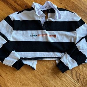 ALEXANDER WANG Rugby Style Cropped Long Sleeve (Small)